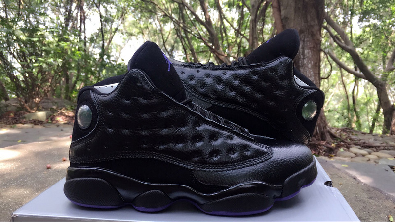 Men Air Jordan 13 Black Purple Shoes